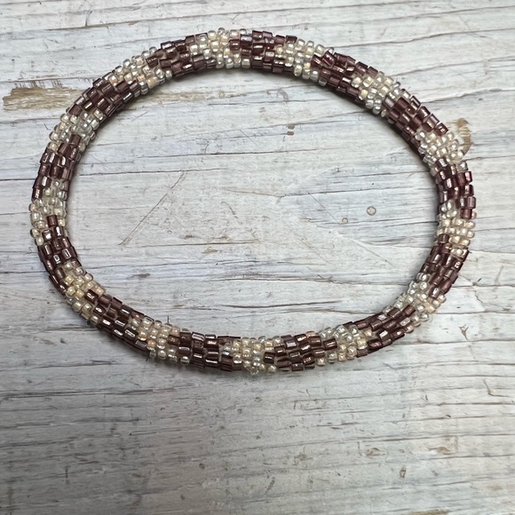 Aid through trade roll on bracelets!! Browns and soft pinks. Set of 3! - Picture 3 of 6